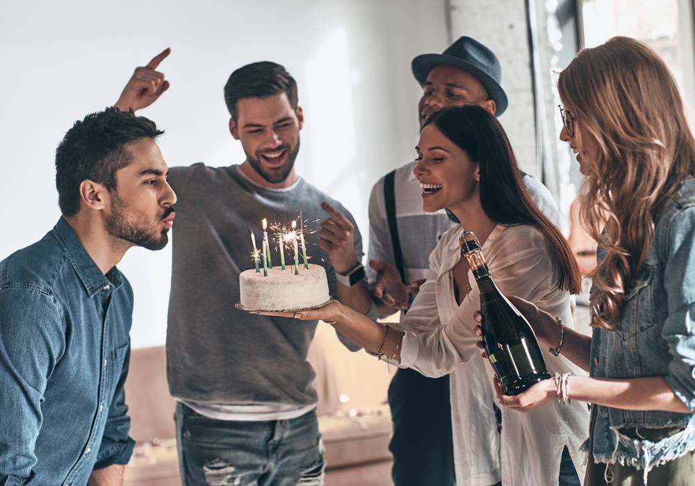 Celebrating a birthday party in Miami.