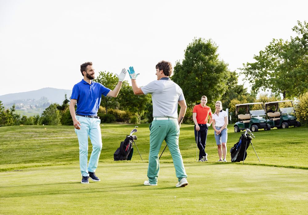 Golfers on the course.