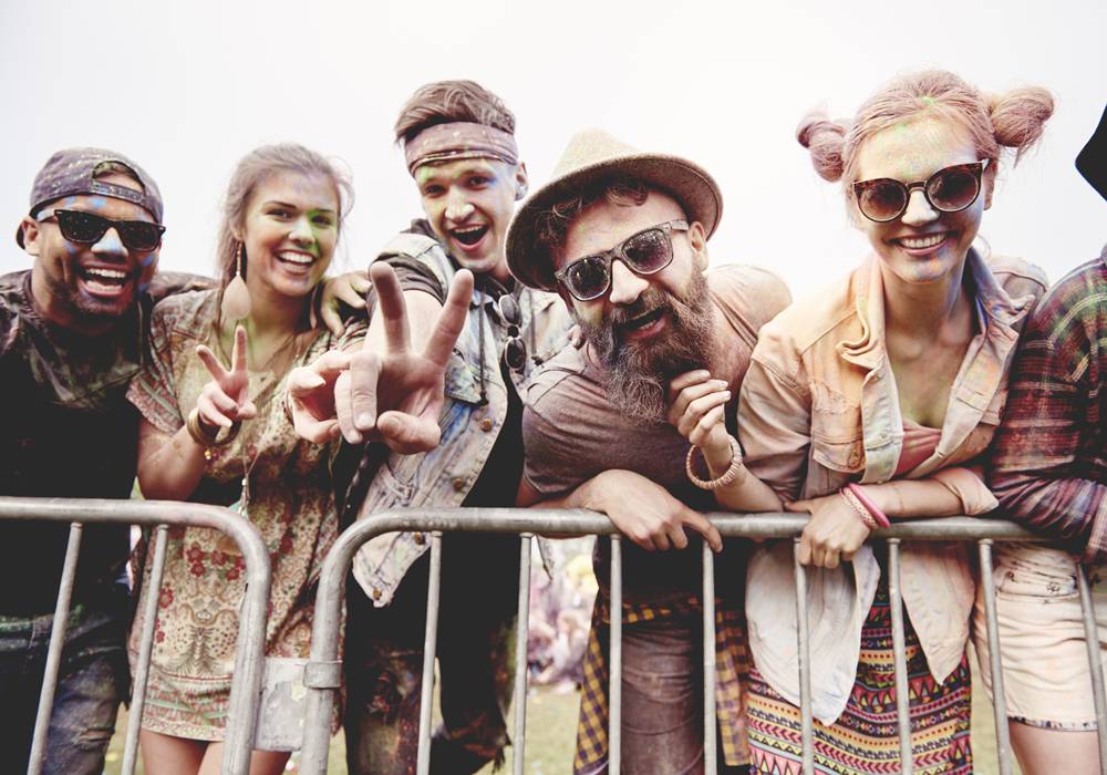 Party group at a music festival in Palm Springs.