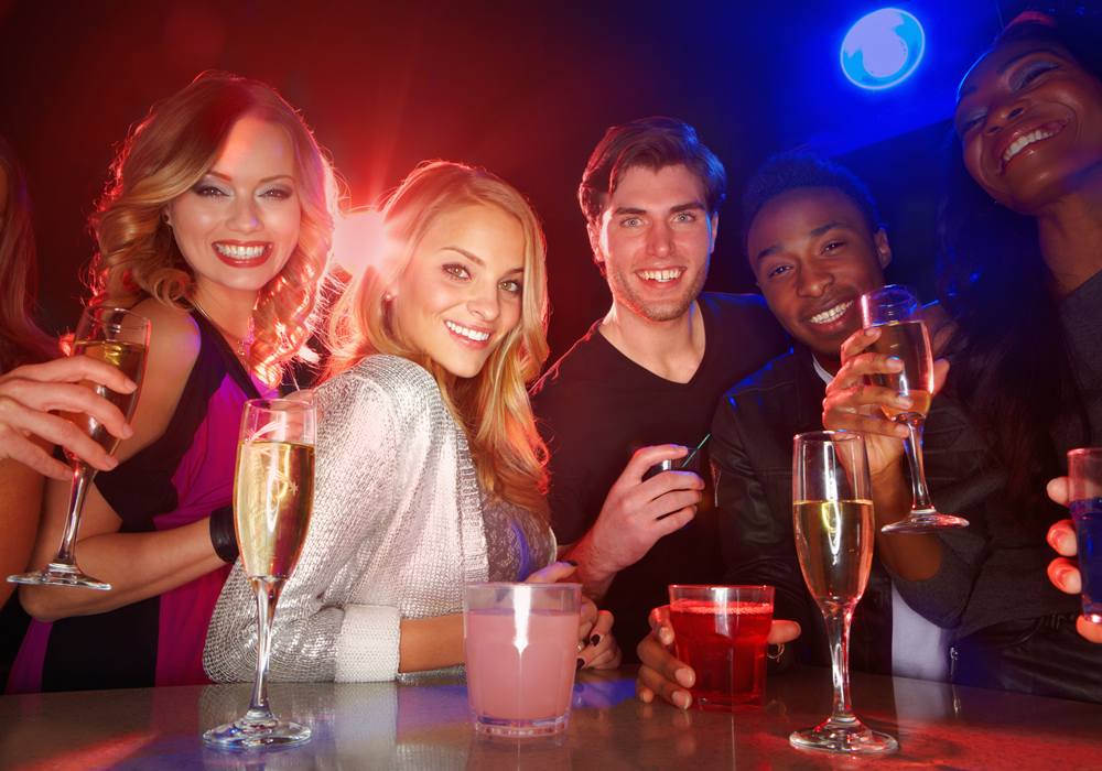 Celebrating a divorce party in Miami nightclub.